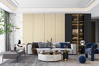 南充轻奢风格-客厅
