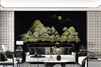 南充森佰汇航空纤维墙咔（湖光山色）